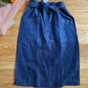 Amour Vert Romy denim tie-waist skirt